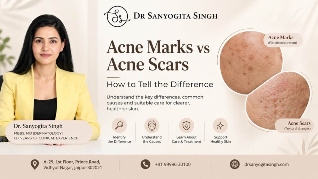 Acne Marks vs Acne Scars – Dr. Sanyogita Singh, Dermatologist at Sanyukt Skin Clinic, Jaipur